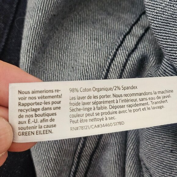 Eileen Fisher Denim Women's Jacket Dark Button Up JC Patch Size XL - Picture 9 of 12